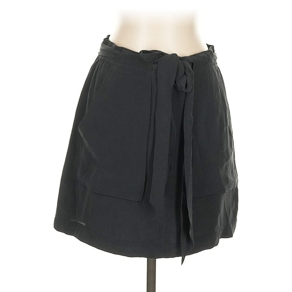 Madewell black silk mini skirt